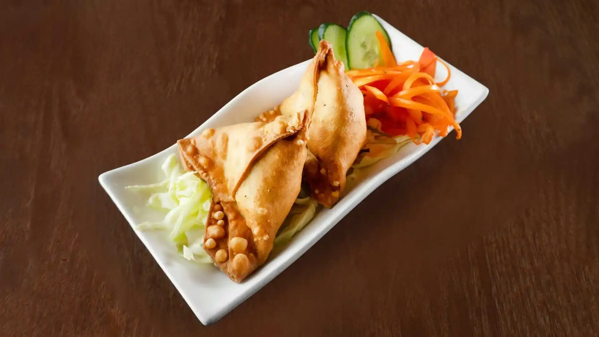 Vegetable Samosas at Bharat Masala in Mill Woods Edmonton - crispy Indian snack